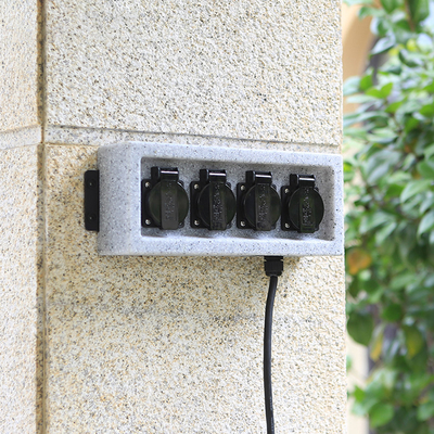 Outdoor Wall Mounted Electrical Power Socket Outlet Imitation Marble Polyethylene Plastic
