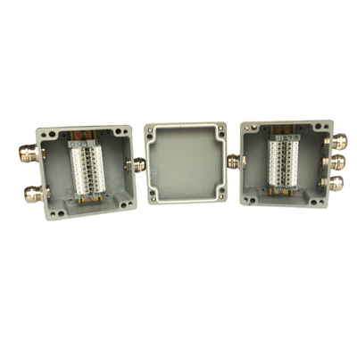 3 Ways Waterproof Aluminum Distribution Junction Box with UK2.5B Din Rail Terminal Blocks 120*120*82mm