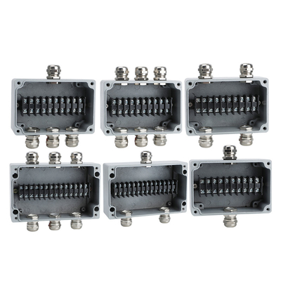Die-cast Aluminum Distribution Junction Box Waterproof with Terminal Blocks 120*80*55mm