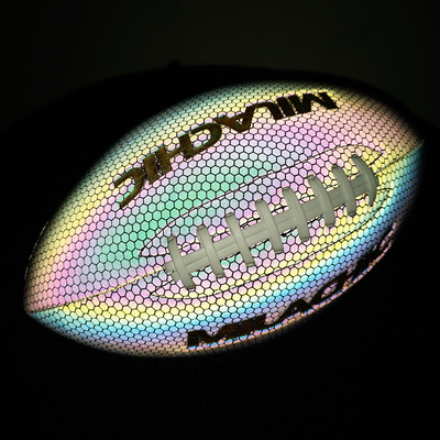 Holographic Glowing Reflective Football Luminous American Football Rugby Ball Size 9 6 3