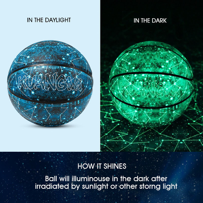 Basketball Official Size 7 Light Up Streetball Fluorescent Bright Basketball Ball for Night Game