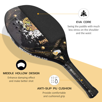Beach Tennis Racket Carbon Fiber and Firberglass Soft Face Padel Tennis Racquet