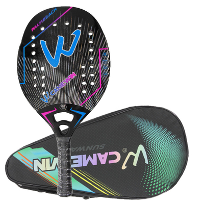 3K Carbon Fiber Beach Tennis Racket Rough Surface Soft Interlayer Racquet with Protective Bag