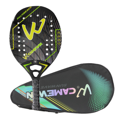 3K Carbon Fiber Beach Tennis Racket Rough Surface Soft Interlayer Racquet with Protective Bag
