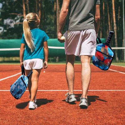 Neoprene Colored Pickleball Racket Protective Sleeve Pickleball Balls Holder Organizer