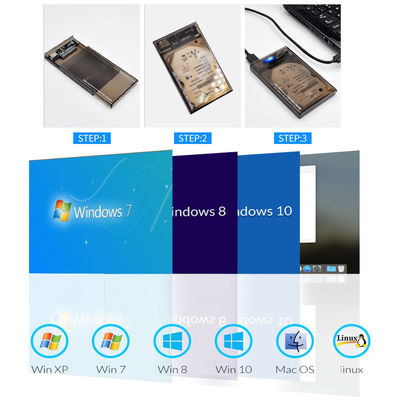 USB3.0 Port Hard Drive Enclosure 2.5 inch HDD SSD Portable Case Transparent External Box