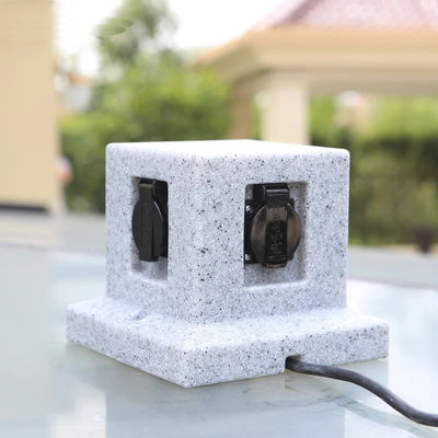 Outdoor Garden In-ground Lawn Electrical Power Sockets Outlet Imitation Marble Polyethylene Plastic