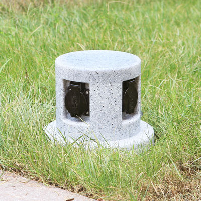 Outdoor Garden In-ground Lawn Electrical Power Sockets Outlet Imitation Marble Polyethylene Plastic