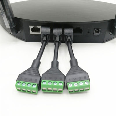 Female Jack RJ45 Network Connector Male DC Power Plug To Screw Terminals Adapter for CCTV Camera