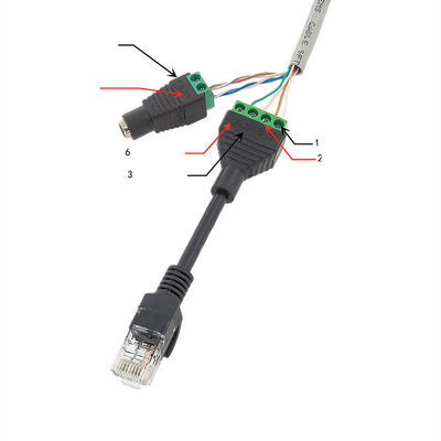 Female Jack RJ45 Network Connector Male DC Power Plug To Screw Terminals Adapter for CCTV Camera