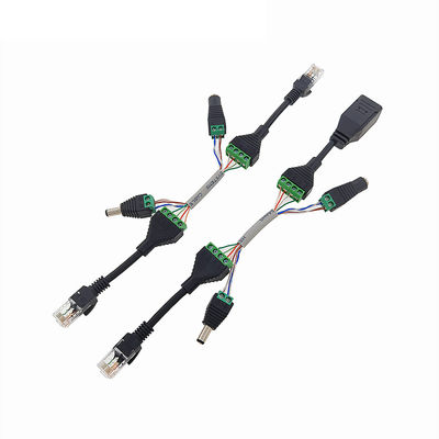 Female Jack RJ45 Network Connector Male DC Power Plug To Screw Terminals Adapter for CCTV Camera