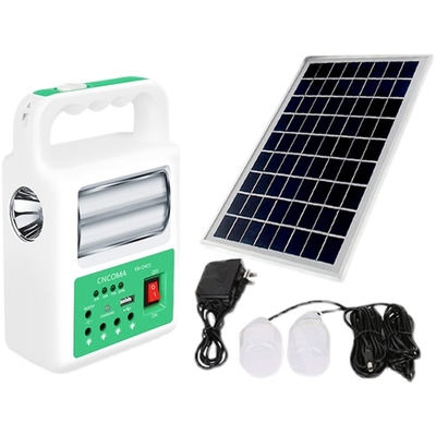 Portable Solar Power Bank Panel 2 LED Lamp with USB Cable Battery Charger Emergency Lighting System