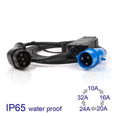 Electric Vehicle EV Charger Type 2 32 Amp 220V-240V CEE Plug Car Charging Cable Switch Box